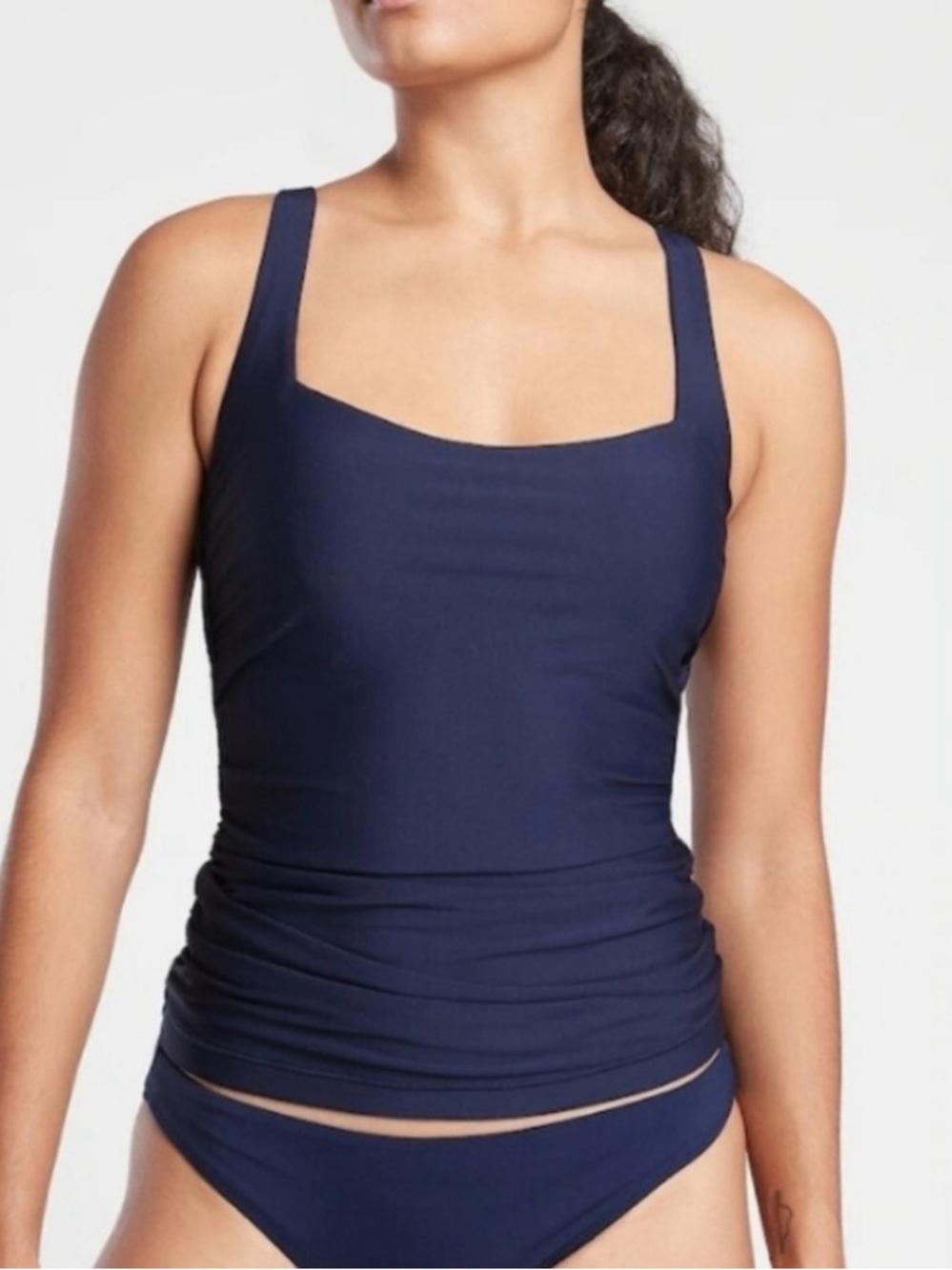 NWT!Athleta Navy Square Neck Bra Cup Tankini Swim Top - Multiple Sizes 🩷#531213